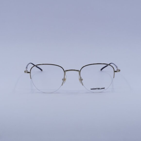 Montblanc MB0129O 002 Eyeglasses Gold 49mm Geometric Frame - Picture 4 of 10